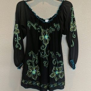 Krista Lee Misses Embellished Off Shoulder Tunic S